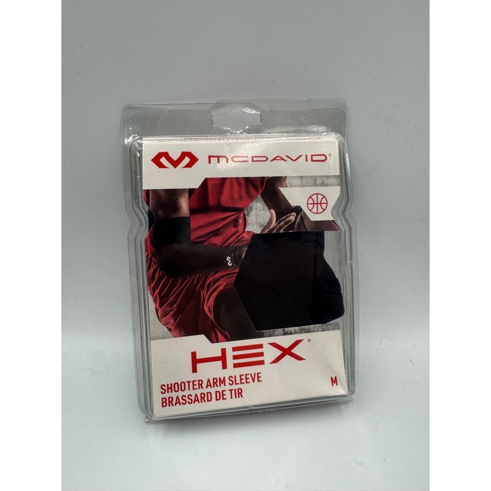 NWT McDavid HEX Shooter Arm Sleeve Basketball Unisex Adults Medium Black Stretch